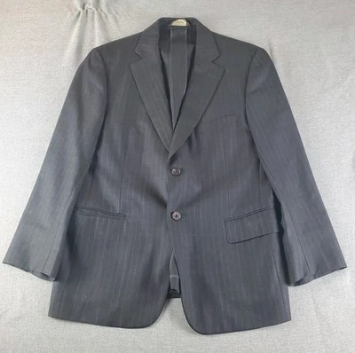 Paul Stuart Silky Powder Blazer Mens 40 S Gray Striped Wool Unlined Jacket - Image 1 of 4