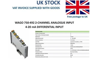 Wago 750-492 2-channel analogue input : 4-20mA differential input - Picture 1 of 6