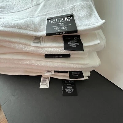 NUEVO JUEGO DE 6 toallas Lauren Ralph Lauren 3 baños, 2 manos, 1 lavado - 100 % algodón suave Foto 1 de 4