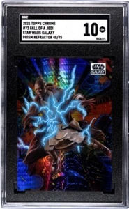 2021 TOPPS CHROME STAR WARS GALAXY #72 FALL OF A JEDI PRISM REFRACTOR /75 SGC 10 - Picture 1 of 2