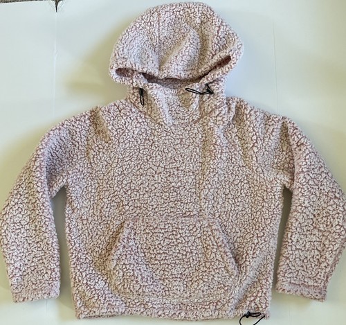 UNDERCOVER Felpa con cappuccio rosa Victoria's Secret sherpa collo imbuto marmorizzata XS pile