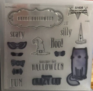 Close To My Heart CTMH S1608 Purr-fect Halloween Acrylic Stamp Set Pre Loved K - Picture 1 of 1