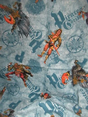 Disney  "Pirate of the Caribbean"  Skull Head Figures Jack  VTG    34"X44"   NEW - Image 1 of 4