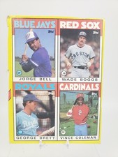 1986 Topps Wax Box Bottom Complete Panel Wade Boggs George Brett