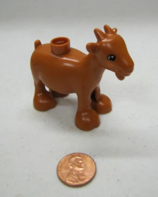 ¡Nuevo! Lego Duplo Cabra Marrón con Cuernos Animal Zoo Repuesto Granja Ganado Foto 1 de 3
