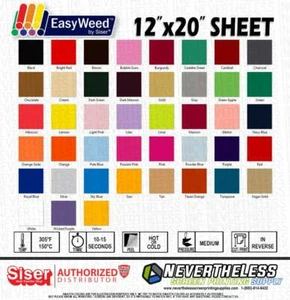 Vinilo de transferencia de calor SISER Easyweed HTV - 12""x20"" hoja prensa de calor de vinilo de plancha - Imagen 1 de 4
