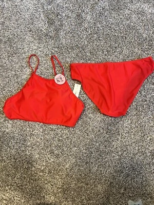 Maiô Bobbie Brooks feminino 2 peças vermelho tamanho grandes copos acolchoados novo com etiquetas - Imagem 1 de 4