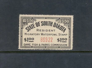 South Dakota State Duck Briefmarke 1950 #SD2a SCV 2.950,00 $ teilweise OG * - Bild 1 von 3