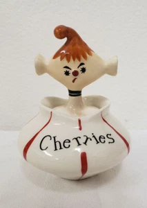 Holt Howard 1958 Piexieware Cherries Jar with Clown-Head Spoon - Imagen 1 de 11