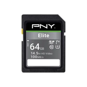 PNY 64GB Elite UHS-I SDXC Memory Carte 100 MB/S - Photo 1 sur 4
