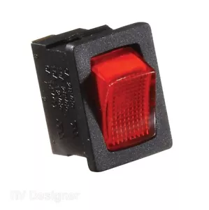 Mini interruttore a bilanciere 3 pin illuminato camper americano S481 - Foto 1 di 2