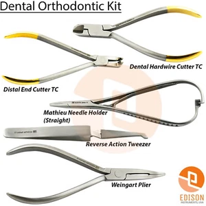 5Pcs Dental Orthodontic Instruments Mathieu Forceps Reverse Action Tweezers - Bild 1 von 6