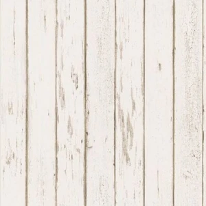 Weathered Off White Wood Grain 3" Wide Planks Wallpaper 418-62600 - Picture 1 of 2
