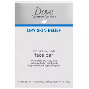 Dove DermaSeries Fragrance-Free Facial Cleansing Bar for Dry Skin 3.52, oz 2 ct - Picture 1 of 3
