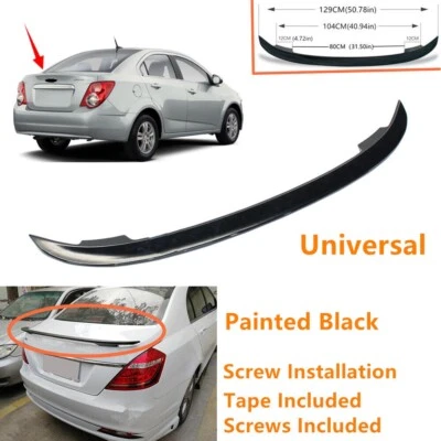 Universal Painted Black Fit For Chevrolet Sonic 12-16 Trunk Lip Spoiler Wing Foto 1 de 4