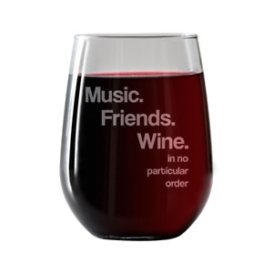 Vin Music Friends sans commande particulière | Verre à vin sans tige 17 oz