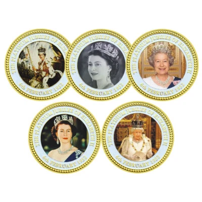 5er Set Queen Elizabeth II 70. Jahrestag Platinum Jubileum - Bild 1 von 4