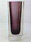 Severin Brorby Vase Hadeland Norway Smoked Clear Cased Purple Art Glass Signed