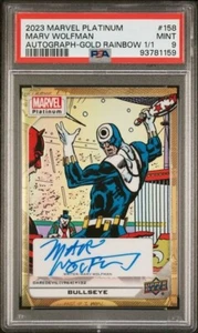 Bullseye #158 Creator Auto Gold Rainbow 1/1 PSA 9 UD 2023 Marvel Platinum - Picture 1 of 3