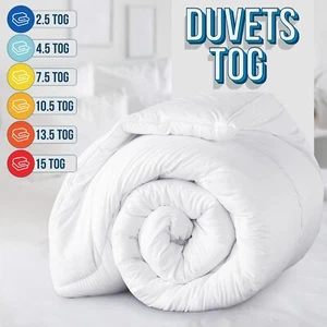 ANTI ALLERGY DUVET/QUILT 10.5 13.5 15 TOG BEDDING SET SINGLE DOUBLE KING SIZE UK - Picture 1 of 101