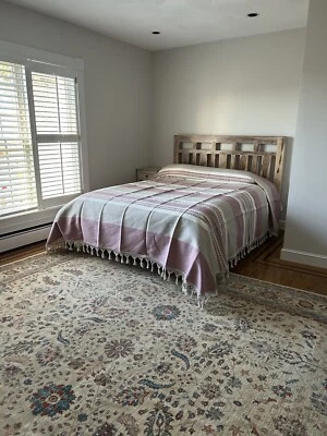 Colcha de algodón tamaño queen telar de mano de Oaxaca México. "Talla 97"" W X 107"" L" Foto 1 de 4