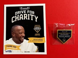 MILWAUKEE BREWERS RICKIE WEEKS Collector Player Pin & Baseball Card 2024 MLB SGA - Picture 1 of 5