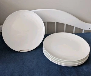 "Platos de cena de cerámica blancos de porcelana de hueso genuinos 6 piezas 11""" - Imagen 1 de 7