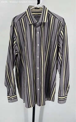 Bugatchi Men's Multicolor Striped Classic Fit Casual Button-Down Shirt - Image 1 of 4