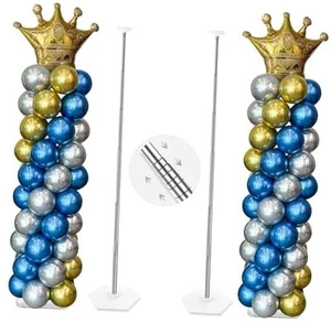 YALLOVE Balloon Column Stand Kit, Set of 2, 7 Feet Height Adjustable Balloon - Picture 1 of 7