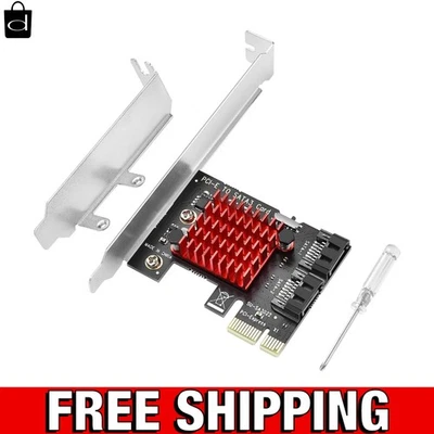 PCIE SATA Expansion Card 2 Port PCIE to SATA Card 6Gbps SATA 3.0 Controller P... - Image 1 of 4