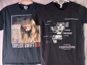 Lot Of 2 Taylor Swift Shirts Youth Medium Reputation Stadium Tour & Red Album  - Picture 1 of 3
