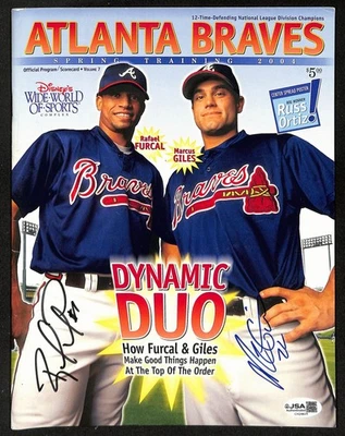 Furcal/Giles Dual- Signed/Auto 2004 Braves Spring Training Program JSA 201173 - Image 1 of 2