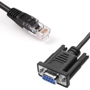 3.3FT DB9 to RJ45 Cat5 Ethernet LAN Console Cable RJ45 Male to 9 pin Serial R... - Picture 1 of 8