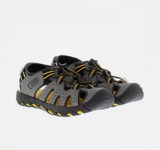 Sandalia activa para niño Khombu, gris con ribete amarillo (gris, talla 13) nueva con etiquetas Foto 1 de 1