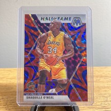 2019-20 Panini Mosiac Shaquille O'Neal Hall of Fame Red Blue Reactive SP - #281