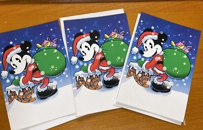 3 tarjetas de felicitación navideñas con licencia de Disney Mickey Mouse Navidad Foto 1 de 2