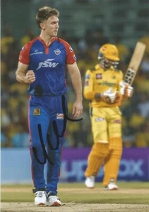 DELHI DAREDEVILS: MITCHELL MARSH SIGNED 6x4 IPL ACTION PHOTO+COA *AUSTRALIA* - Picture 1 of 1