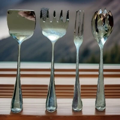 4 piezas GSA Godinger Silver Art Co. Juego para servir queso Dip 5"  Foto 1 de 4