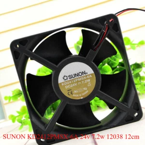 1pc SUNON KD2412PMSX-6A 24v 7.2w 12038 12cm 2-wire Cooling Fan NEW - Picture 1 of 6