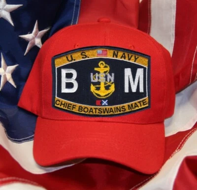 US NAVY RATING CBM CHIEF BOATSWAINS MATE NAVY HAT PATCH CAP USN VETERAN GIFT * - Image 1 of 4