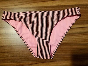 Xhilaration - Junior's Ribbed Cheeky Bikini Bottom Swimwear -Pink/Black - Medium - Picture 1 of 2