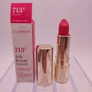 Clarins Joli Rouge Velvet Matte Moisturizing Lipstick 713V HOT PINK SLT DAMAGE - Picture 1 of 8