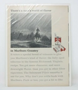 Vintage Marlboro Tabak Zigarette Werbung Print Werbung MARLBORO COUNTRY - Bild 1 von 3