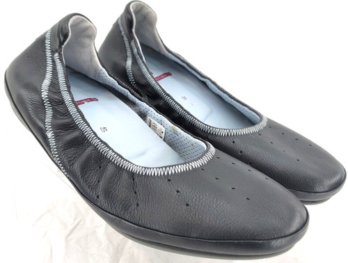 Scarpe ballerine slip on Ecco nere in pelle traforata EU 40 donna US 9 5
