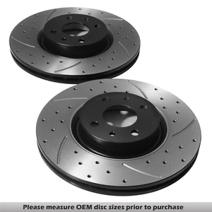 FRONT DRILLED GROOVED 285mm BRAKE DISCS FOR FIAT 500 ABARTH 595 695 1.4 2007+ - Picture 1 of 8