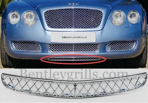 Bentley GT GTC MANSORY Lower Grille Under Valance Chrome Grill 2004-2009 - Picture 1 of 4