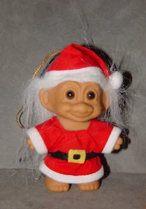 Troll Puppe 3 Zoll Russ Ornament Weihnachten Weihnachtsmann Haare - Bild 1 von 1