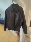 St Johns Bay Jacket Mens L Leather Black Bomber Zip Quilted Lined