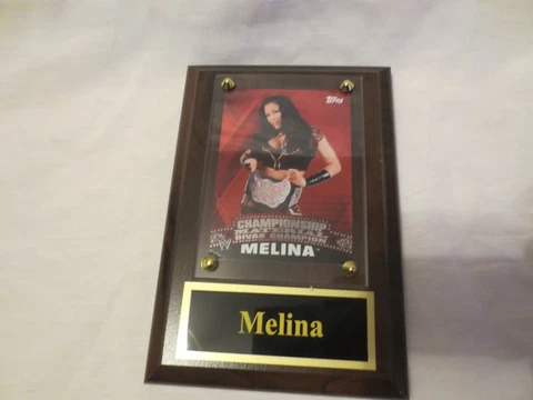 WRESTLING WWE WWF Melina Championship Materlal Divas Champion 7" X 5" PLAQUE Cover