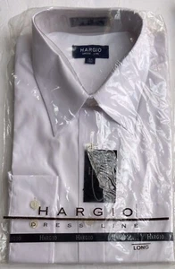 Hargio Dress Line Men’s White Shirt.Long Sleeve -Size 16-1/2- With Striped Tie - Picture 1 of 6